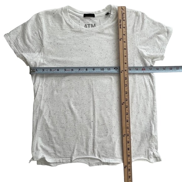ATM Schoolboy Splatter Print Pima Cotton Distressed Hem Tee women Size S-M - Picture 5 of 12